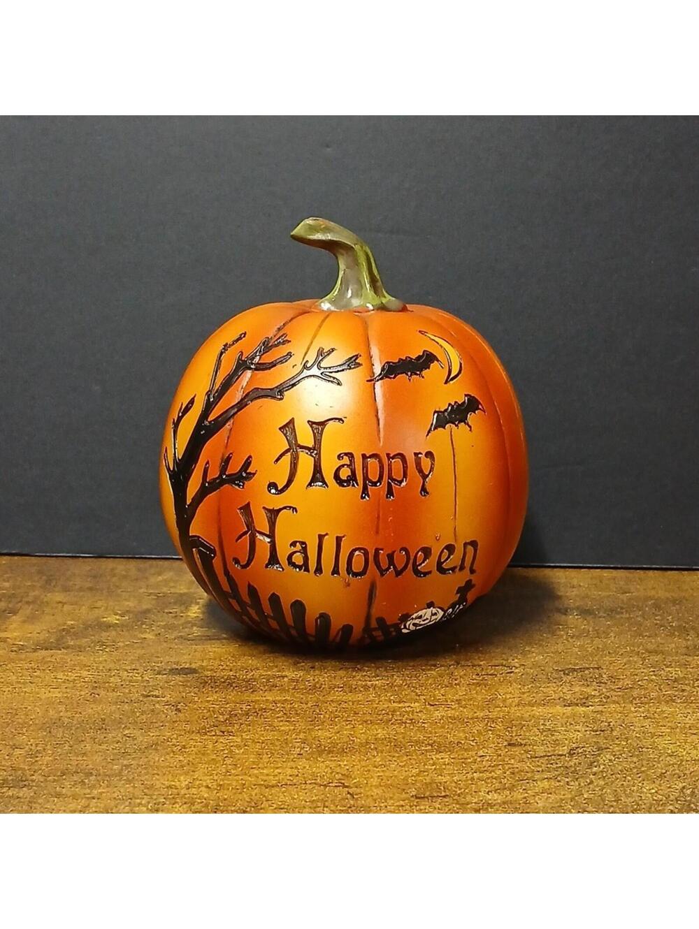 Happy Halloween 5" Pumpkin Spooky Holiday Decor